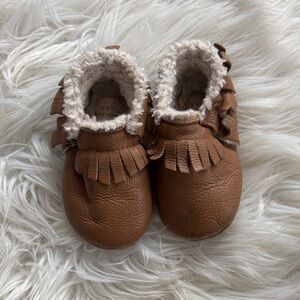 Adorable Tan Kids Moccasins